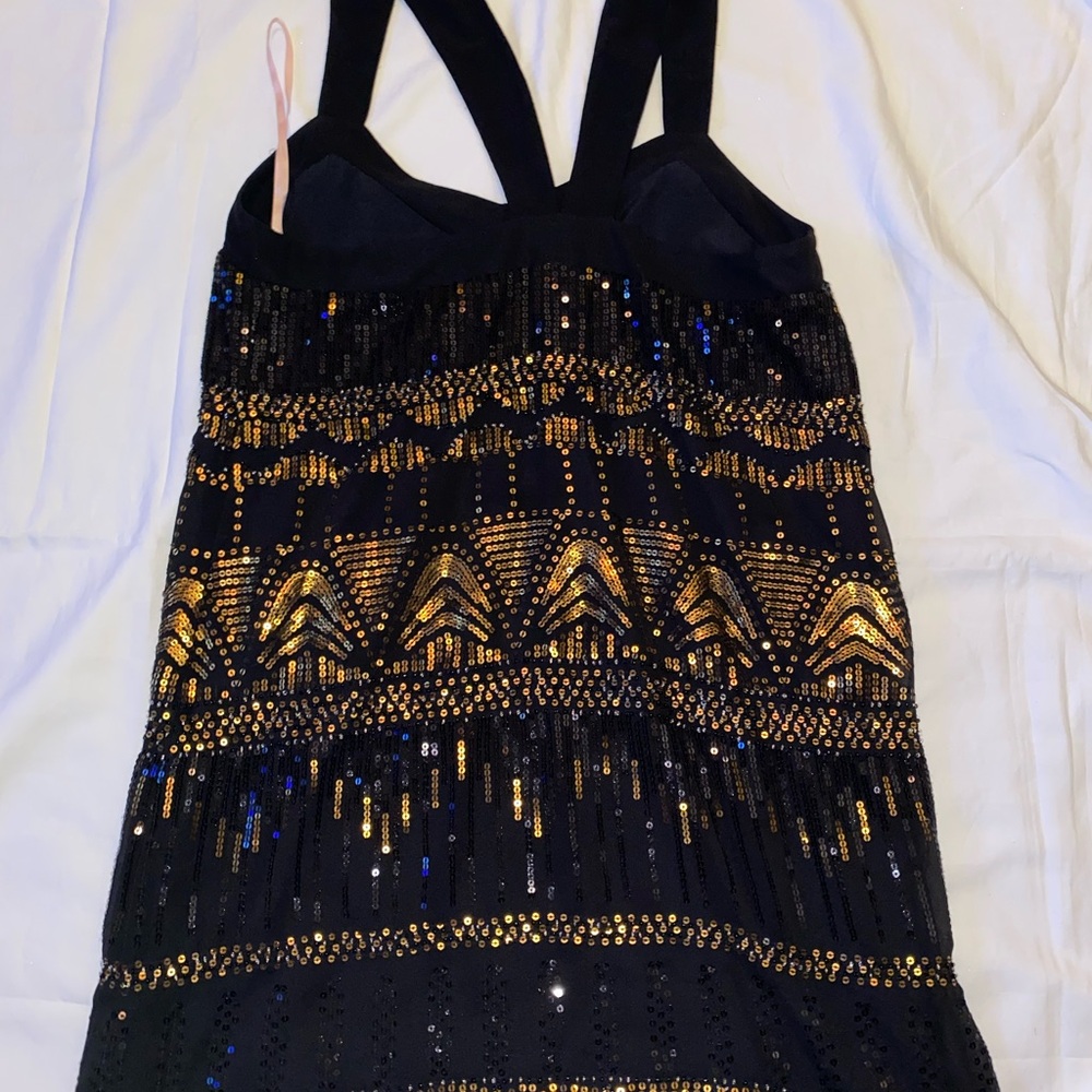 Forever 21 Black and Gold Sequin Mini Dress